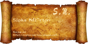 Sipka Márton névjegykártya