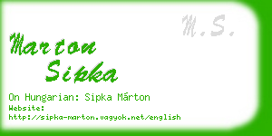 marton sipka business card