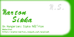 marton sipka business card